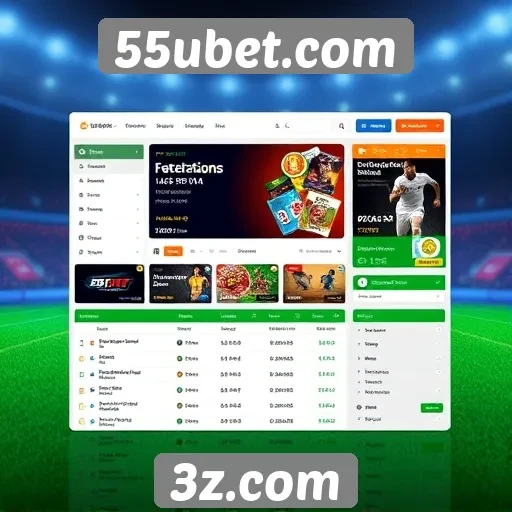 Interface do usuário no 55ubet.com em destaque